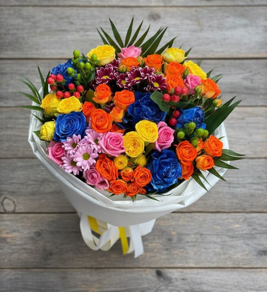 Букет цветов из: Розы и Хризантемы в Феодосии