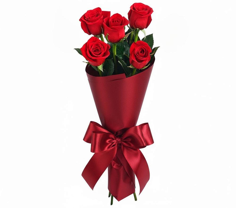 Букет 5 Красных роз Эдлесс Лав в Феодосии