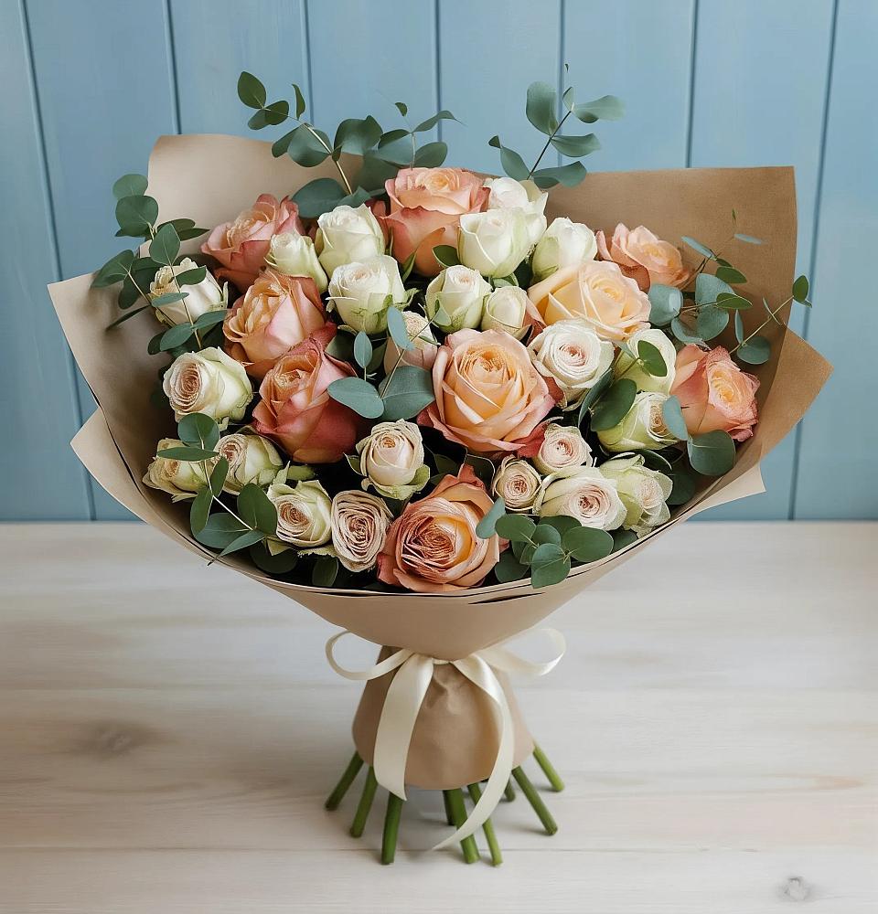 Букет цветов из: Альстромерии и Розы в Феодосии