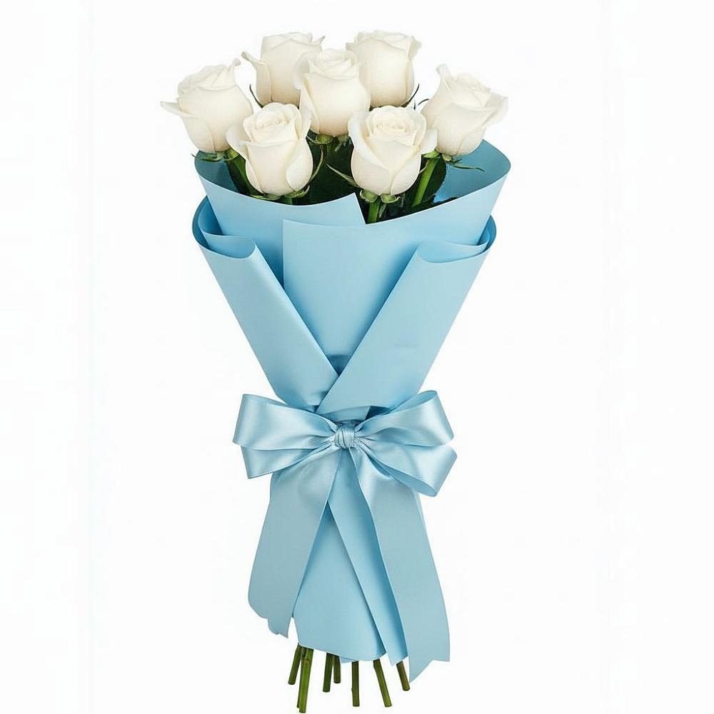 Букет 7 белых роз Проуд в Феодосии