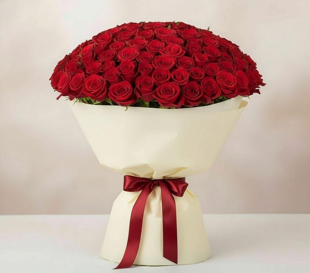 Букет 101 Красная роза Милано в Феодосии