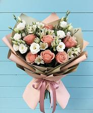 Букет цветов из:  Розы, Альстромерии и Лизиантусы в Феодосии