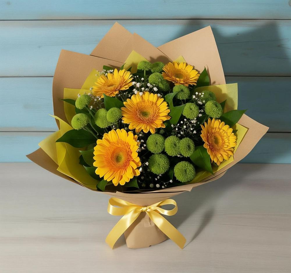 Букет цветов из: Герберы и Хризантемы в Феодосии