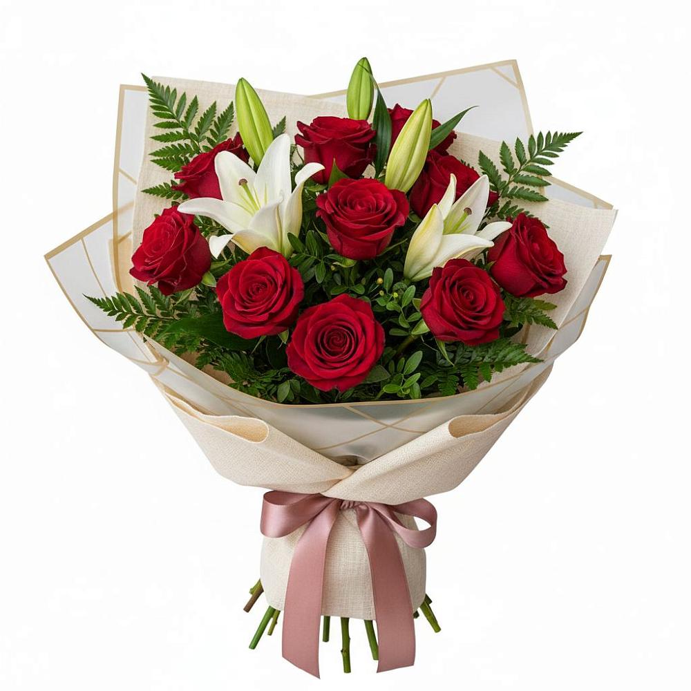 Букет цветов из: Лилии и Розы в Феодосии