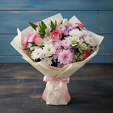 Букет цветов из:  Хризантемы, Альстромерии и Розы в Феодосии