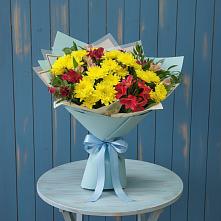 Букет цветов из:  Альстромерии и Хризантемы #REPLACE_PRED# Феодосии
