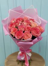Букет 15 Розовых роз Равель в Феодосии